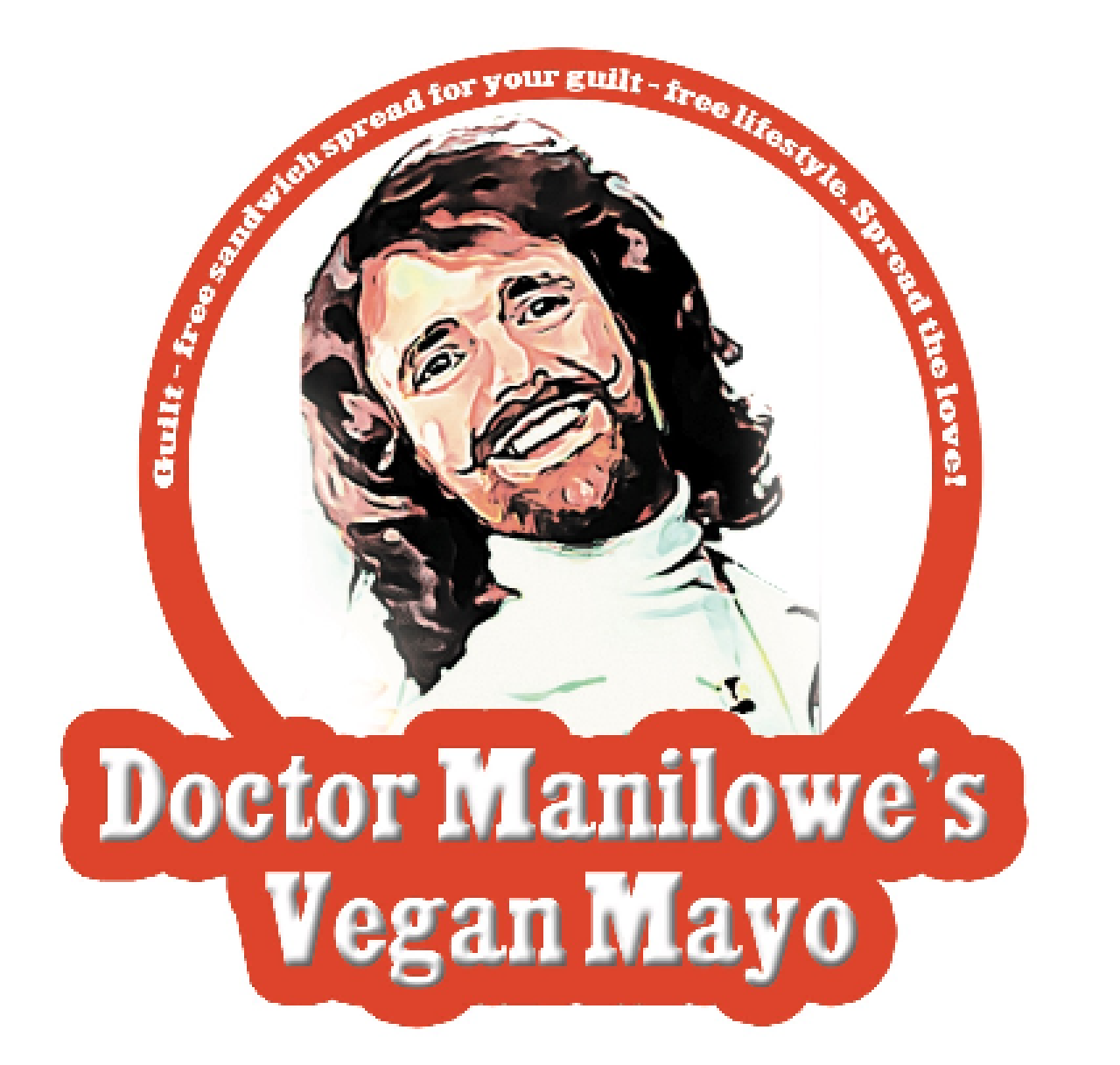 the logo of Doctor Manilowe's famous vegan 'naise